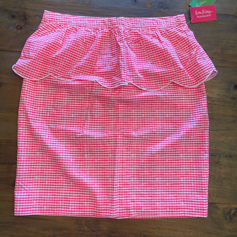 Lilly Pulitzer Pink Checkered Pencil Skirt